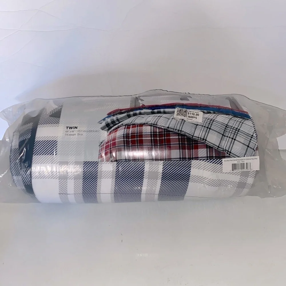 Royal Luxe Plaid Reversible Soft Brushed Microfiber Comforter Twin XL